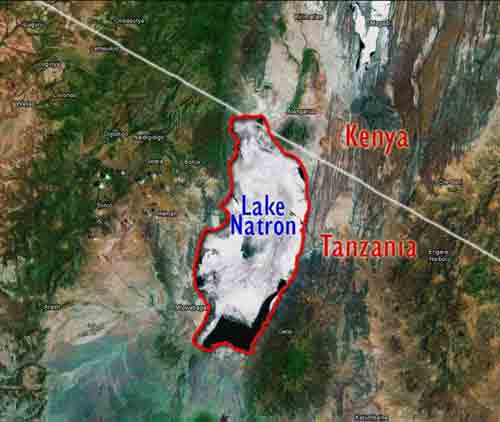 mappa del lago Natron